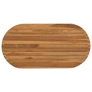 vidaXL Tischplatte 90 x 45 x 3,5 cm Oval Massives Teakholz Natur