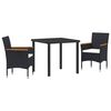 vidaXL Garten Essgruppe mit Kissen 5 pcs Schwarz Poly-Rattan