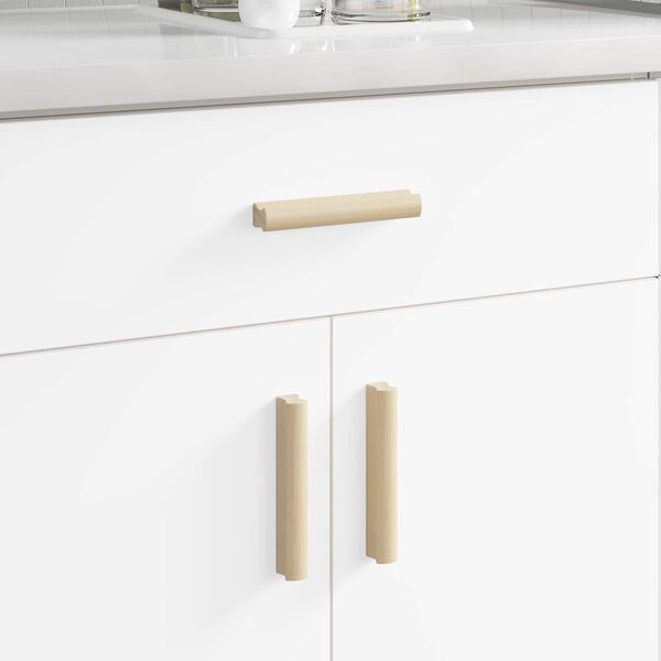 vidaXL Gerader Griff 2 pcs Nat&uuml;rliche Holzfarbe 130 x 25 x 30 mm