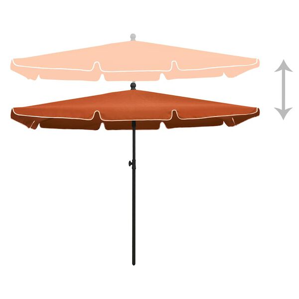 vidaXL Sonnenschirm mit Mast 210x140 cm Terracotta-Rot