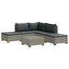 vidaXL 6 Stk. Rattan-Lounge-Set mit Kissen GENDT Naturrattan Kubu Grau