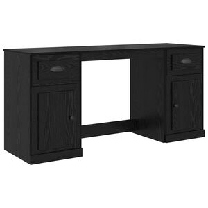 vidaXL Schreibtisch mit Schrank Schwarz Eichen-Optik Holzwerkstoff