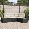 vidaXL Gartensofa-set mit Speicher 4 pcs Schwarz und Creme Poly-Rattan