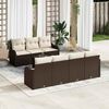 vidaXL Gartensofa-set mit Kissen mit Speicher 8 pcs Braun und Creme