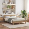vidaXL Bettrahmen mit LED Artisan-Eiche 140 x 190 cm Holzwerkstoff