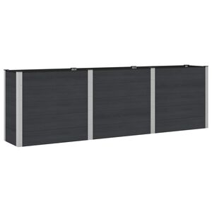 vidaXL Hochbeet Schwarz 300 x 50 x 91 cm WPC und Aluminium