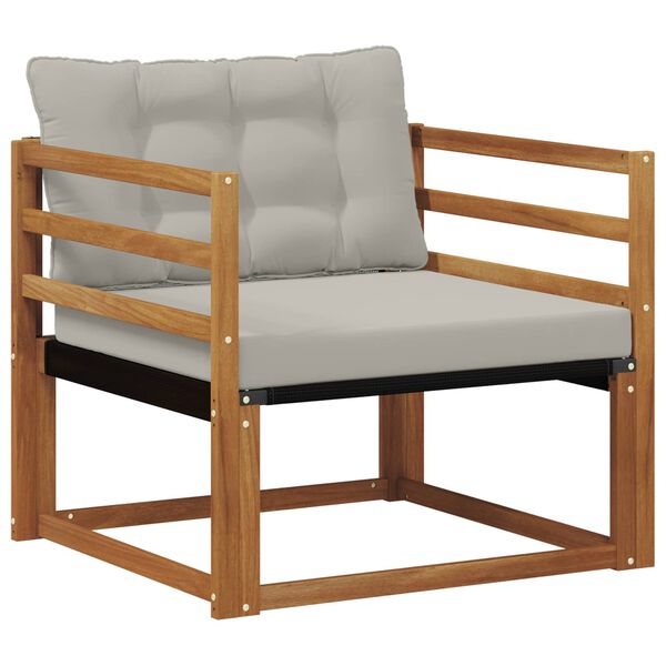 vidaXL Outdoor-Sofagarnitur Massives Akazienholz und Textilene Natur