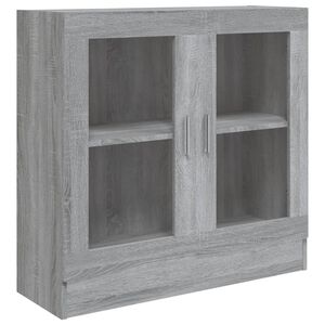 vidaXL Vitrinenschrank Grau Sonoma 82,5x30,5x80 cm Holzwerkstoff