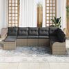 vidaXL Garten-Sofa-Set mit Kissen 8 pcs Grau Poly Rattan