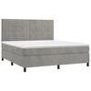 vidaXL Boxspringbett mit Matratze & LED Hellgrau 180x200 cm Samt