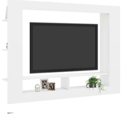vidaXL TV-Schrank Weiß 152x22x113 cm Holzwerkstoff