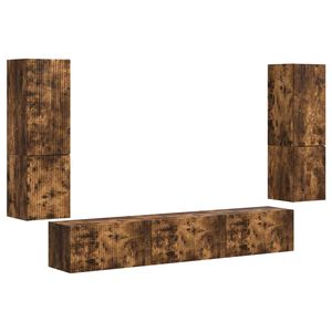 vidaXL TV-Schrankset 4 pcs Ger&auml;ucherte Eiche Holzwerkstoff