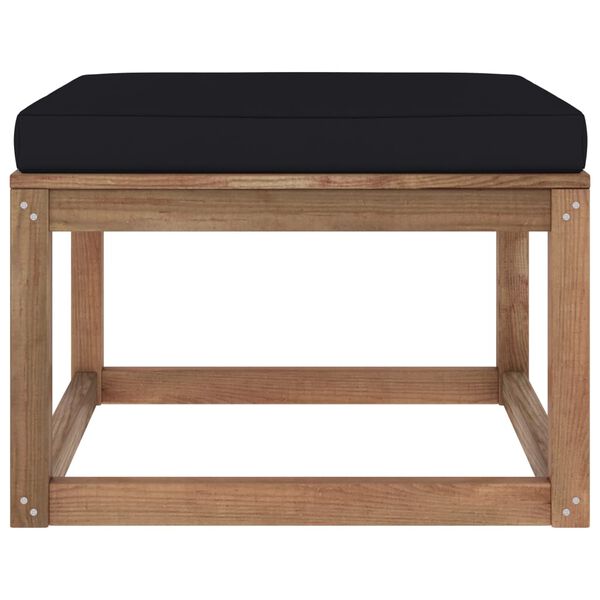 vidaXL Outdoor-Fu&szlig;hocker mit Kissen in Schwarz