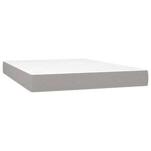 vidaXL Taschenfederkernmatratze Mittel Hellgrau 140x200x20 cm Stoff