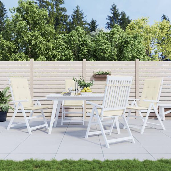 vidaXL Gartenstuhlauflagen f&uuml;r Hochlehner 4Stk. Creme 120x50x2cm Stoff
