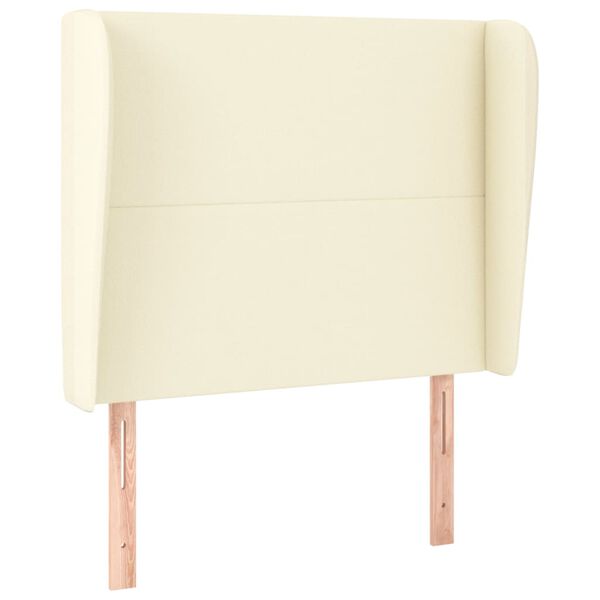 vidaXL Kopfteil mit Ohren Creme 83x23x118/128 cm Kunstleder