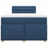 vidaXL Boxspringbett mit Matratze Blau 120x190 cm Stoff
