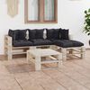 vidaXL 5-tlg. Garten-Lounge-Set aus Paletten mit Kissen Kiefernholz