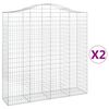 vidaXL Gabionen mit Hochbogen 2 Stk. 200x50x200/220cm Verzinktes Eisen