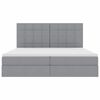vidaXL Bett mit Stauraum und LED Hellgrau 200 x 200 cm Polyester