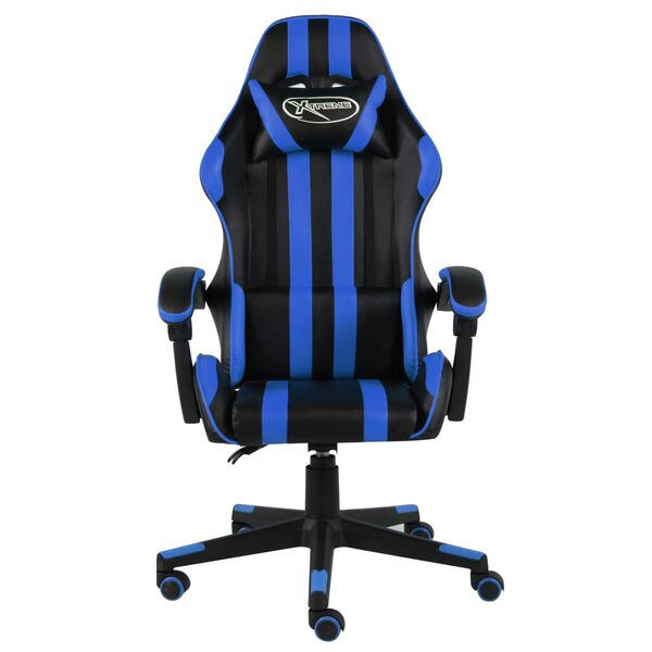 vidaXL Gaming-Stuhl Schwarz und Blau Kunstleder
