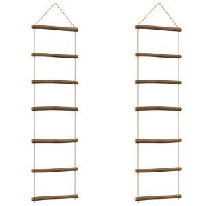 vidaXL Wanddekorationen in Leiterform 2Stk. 30x100cm Nat&uuml;rlicher Zweig
