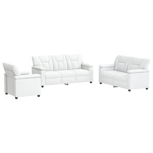vidaXL Sofa-Set 3 pcs Wei&szlig; Kunstleder