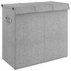 vidaXL Faltbarer W&auml;schekorb Grau 64,5x34,5x59 cm Leinenimitat Stoff