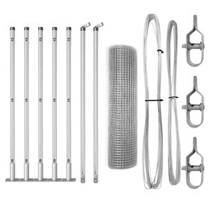 vidaXL Zaunpfosten Silber 10 x 0,5 m (19 x 19 mm Maschen) Stahl