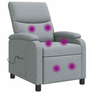 vidaXL Massage Relaxsessel Hellgrau Stoff