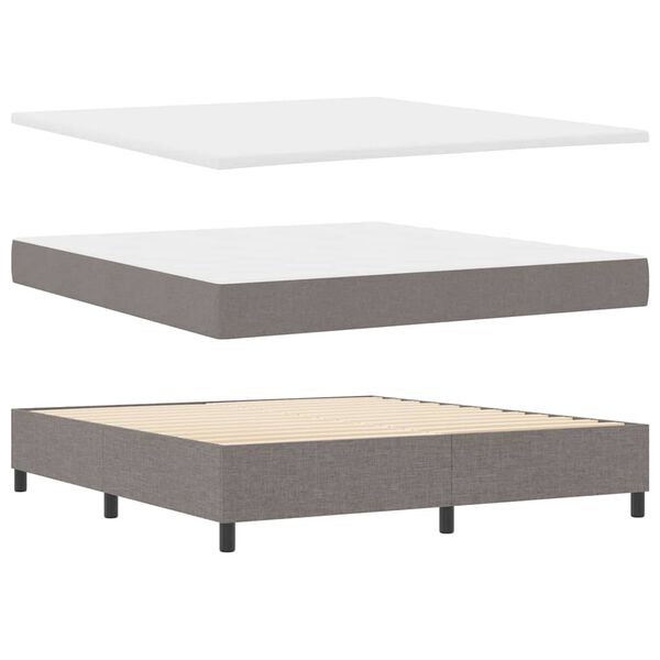 vidaXL Boxspringbett mit Matratze Taupe 180 x 200 cm Stoff