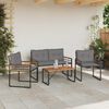 vidaXL Gartenmöbel Set mit Kissen 4 pcs Hellgrau