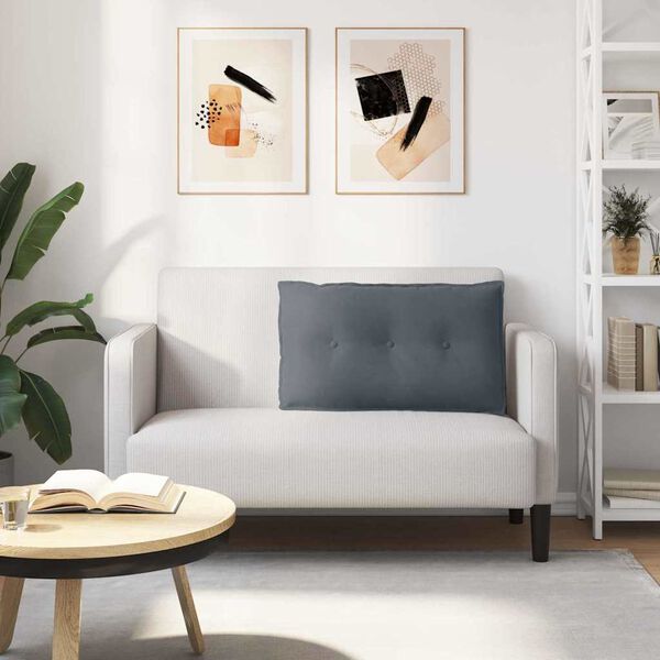 vidaXL R&uuml;ckenkissen Dunkelgrau 80 x 50 cm Cordstoff