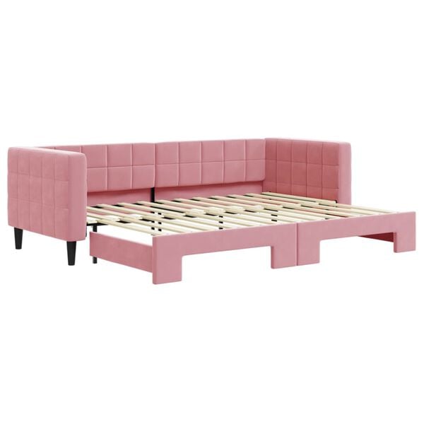 vidaXL Tagesbett Ausziehbar Rosa 80x200 cm Samt