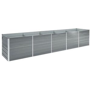 vidaXL Garten-Hochbeet Verzinkter Stahl 400&times;80&times;77 cm Grau