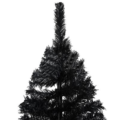 vidaXL Künstlicher Weihnachtsbaum Beleuchtung & Kugeln Schwarz 240 cm
