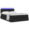 vidaXL Bett mit Stauraum und LED mit LED Schwarz 140 x 200 cm Stoff