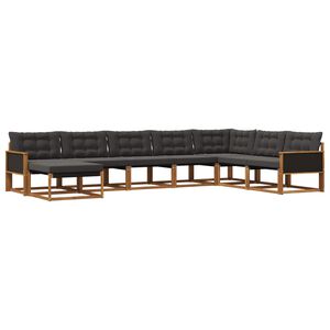 vidaXL Outdoor-Sofagarnitur 8 stk. Nat&uuml;rlich und Schwarz