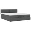 vidaXL Ottoman-Bett mit Matratze Dunkelgrau 160x200 cm Stoff