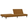 vidaXL Schlafsofa 2-Sitzer mit Fu&szlig;hocker Braun Samt