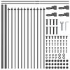 vidaXL Gartenzaun 2 pcs Grau 3,4 x 0,6 m Pulverbeschichteter Stahl