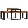 vidaXL Couchtisch 2 pcs Braun 48 x 40 x 40 cm Massivholz Akazie