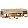 vidaXL Outdoor-Sofagarnitur mit Kissen 6 pcs Natur und Beige