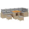 vidaXL Garten-Sofa-Set mit Kissen mit Kissen 9 pcs Beige und Hellgrau