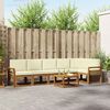 vidaXL Outdoor-Sofagarnitur mit Kissen 7 pcs Natur und Creme