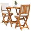 vidaXL Bistrogarnitur mit Kissen 3 pcs &Ouml;l-Natur Massivholz Akazie