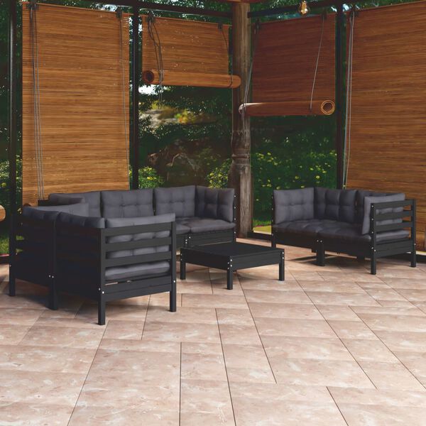 vidaXL 8-tlg. Garten-Lounge-Set mit Kissen Kiefer Massivholz