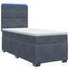vidaXL Boxspringbett mit Matratze Dunkelgrau 90 x 200 cm Samt