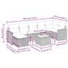 vidaXL 8-tlg. Garten-Sofagarnitur mit Kissen Grau Poly Rattan