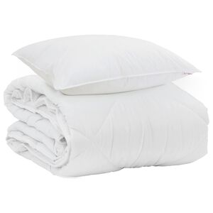 vidaXL Sommerdecke mit Kissen 2 pcs Wei&szlig; Mikrofaser